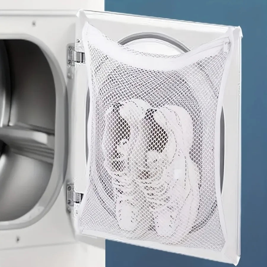 2 Piece White Shoe Wash Bag, Reusable,