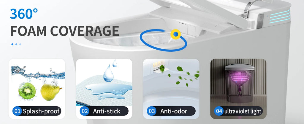 Smart Toilet with Bidet Built In, One Piece Bidet , Voice Control,
