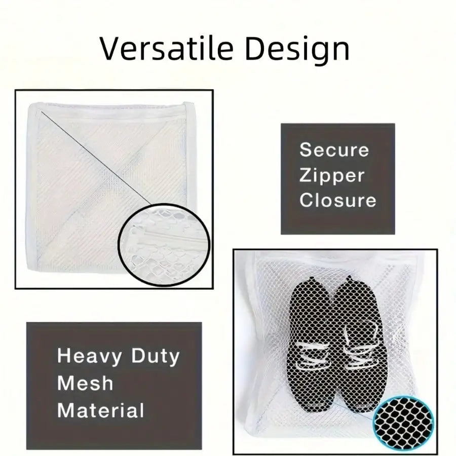 2 Piece White Shoe Wash Bag, Reusable,