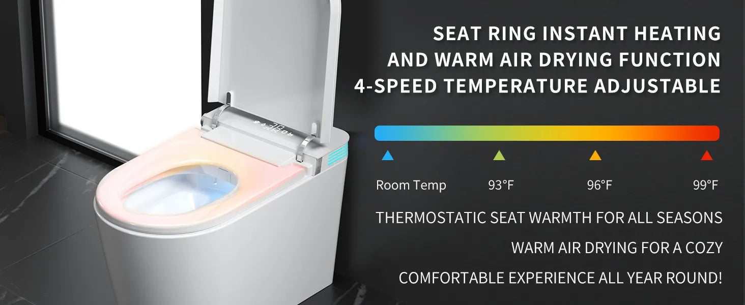 Smart Toilet with Bidet Built In, One Piece Bidet , Voice Control,