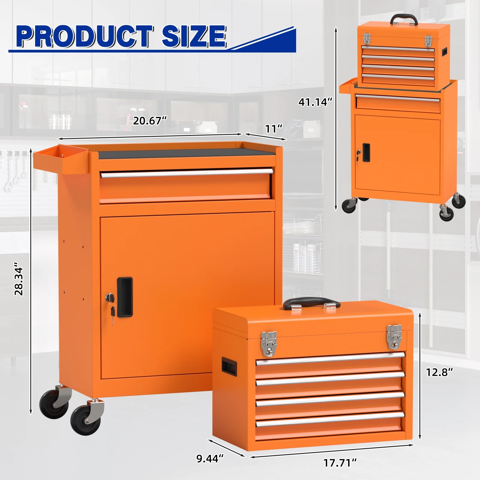 5 Drawer Tools Chest, with Universal Lockable Wheels，