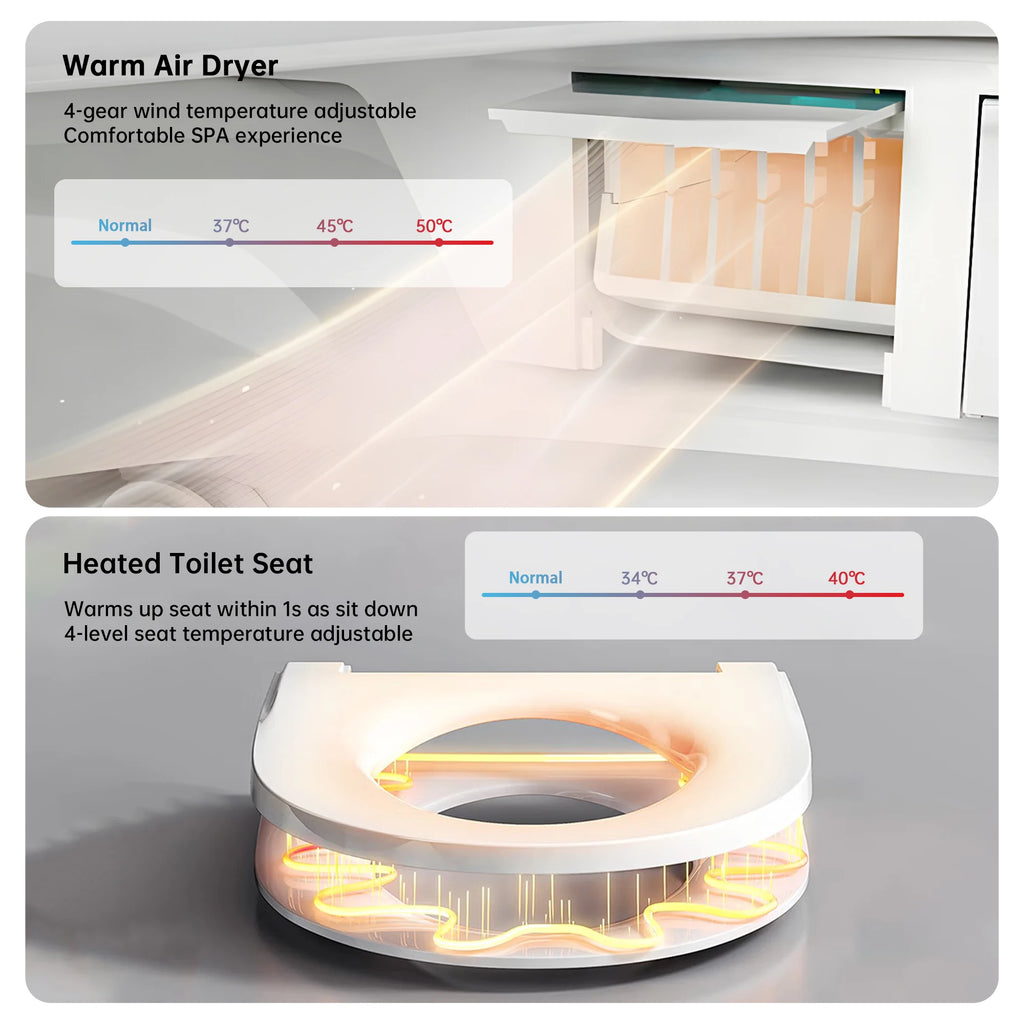 Smart Toilet with Bidet Built In, One Piece Bidet , Voice Control,
