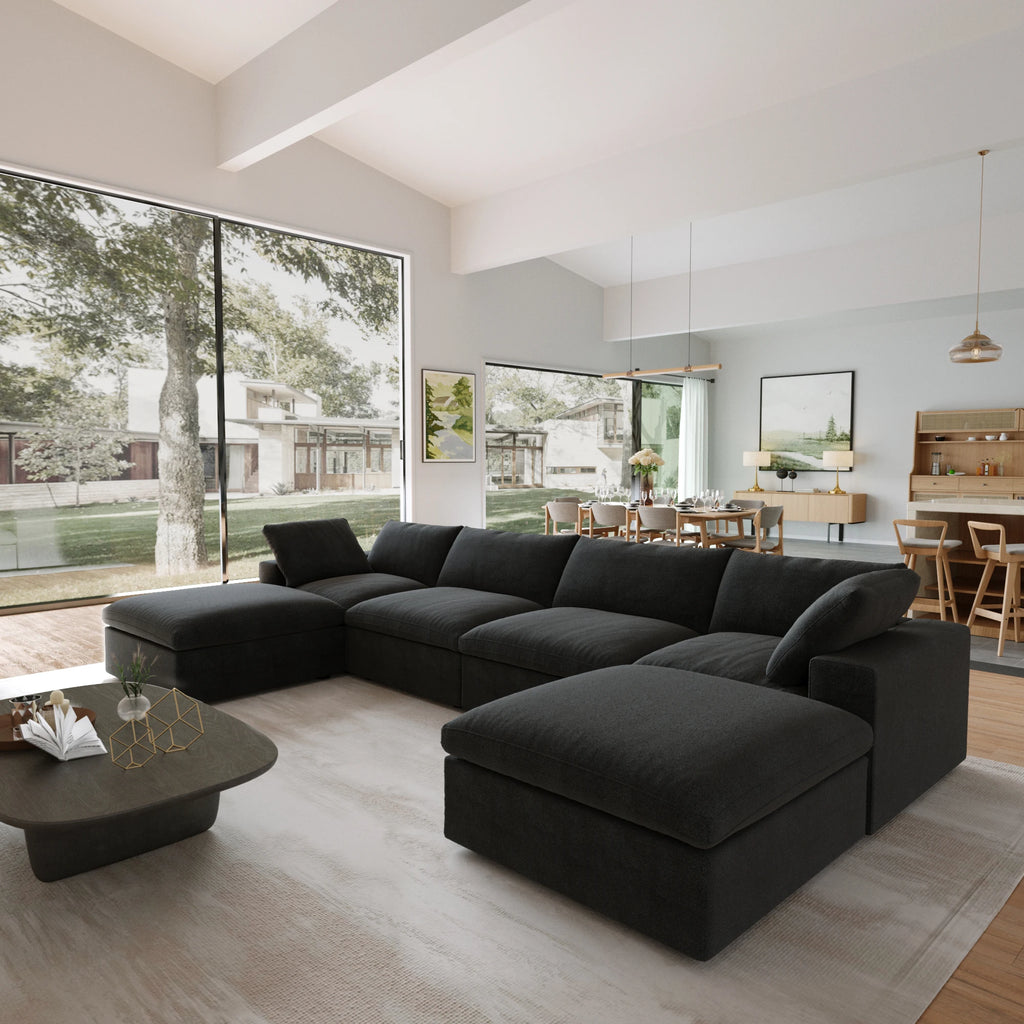 Convertible Cloud Couch 6-Seats U-Shaped Couches
