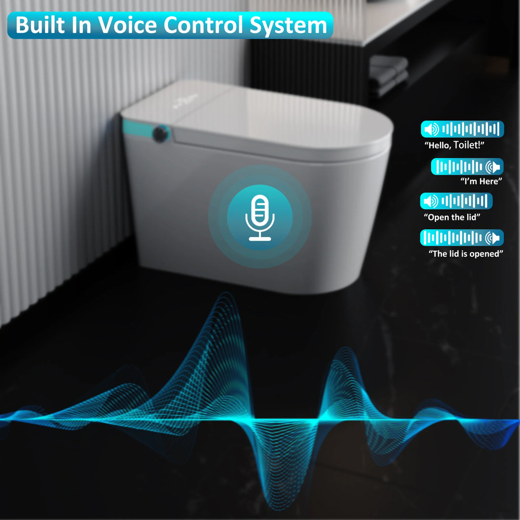 Smart Toilet with Bidet Built In, One Piece Bidet , Voice Control,