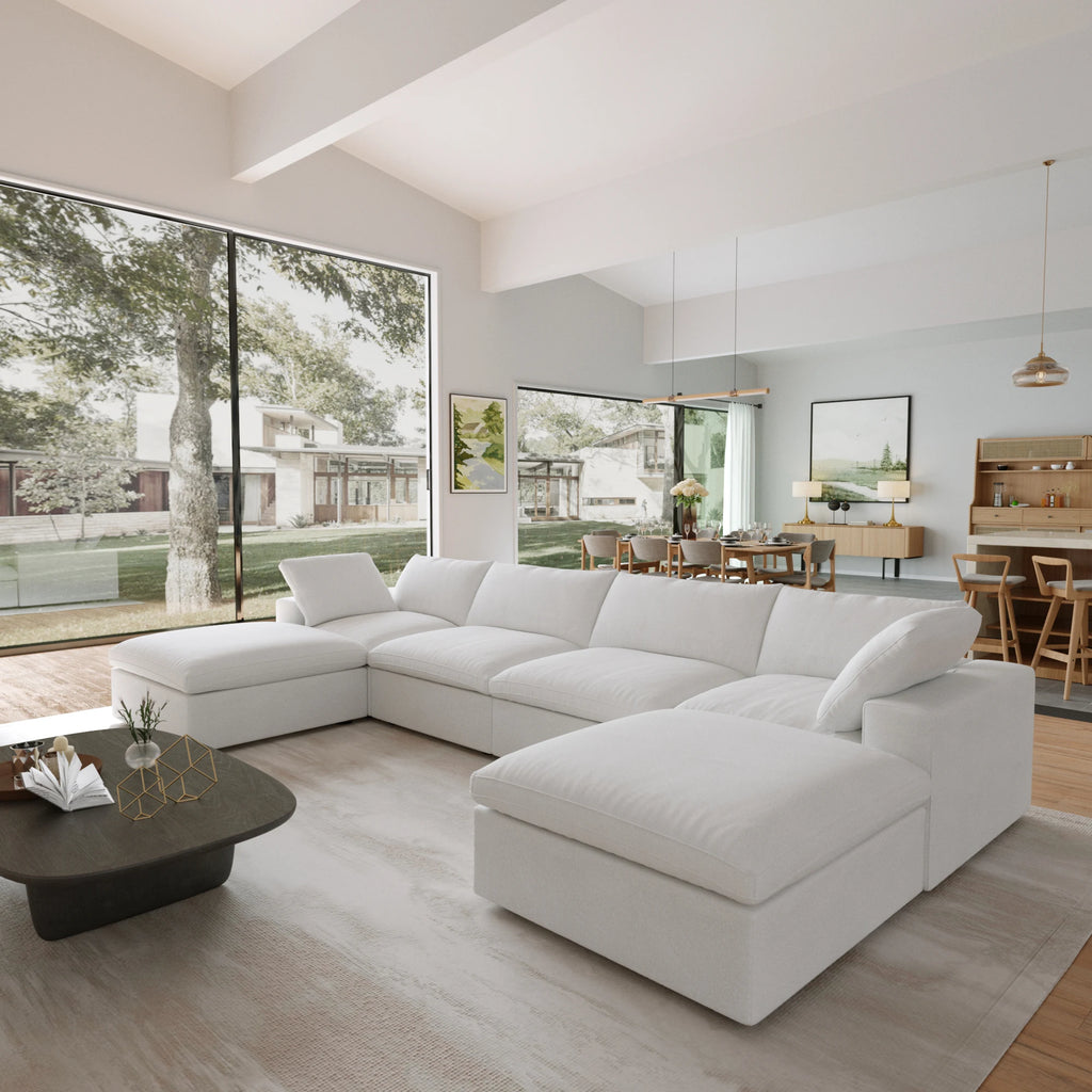 Convertible Cloud Couch 6-Seats U-Shaped Couches
