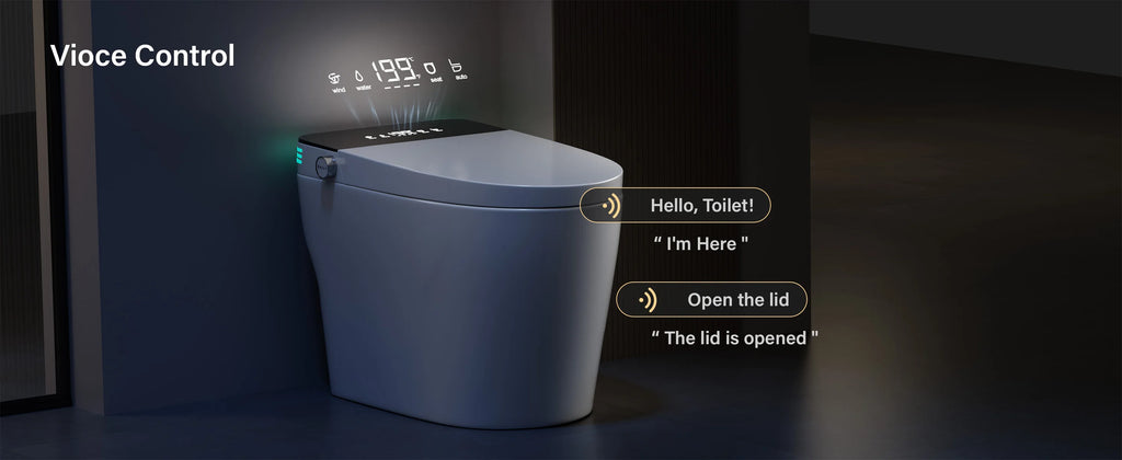 Smart Toilet with Built-in Bidet, AUTO Open/Close,