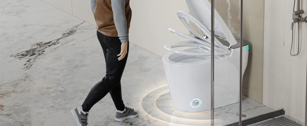 Smart Toilet with Built-in Bidet, AUTO Open/Close,