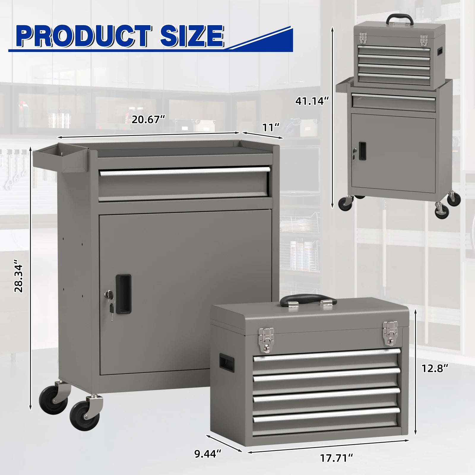 5 Drawer Tools Chest, with Universal Lockable Wheels，