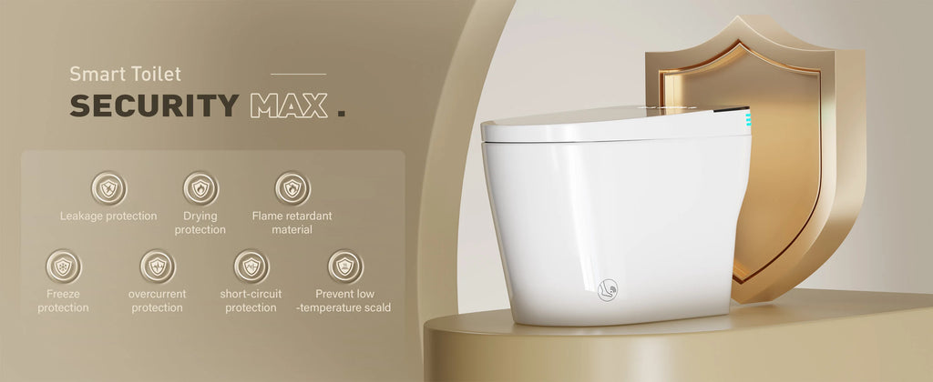 Smart Toilet with Built-in Bidet, AUTO Open/Close,