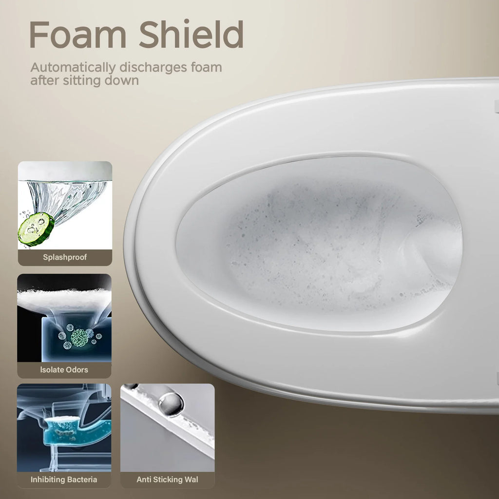Smart Toilet with Built-in Bidet, AUTO Open/Close,