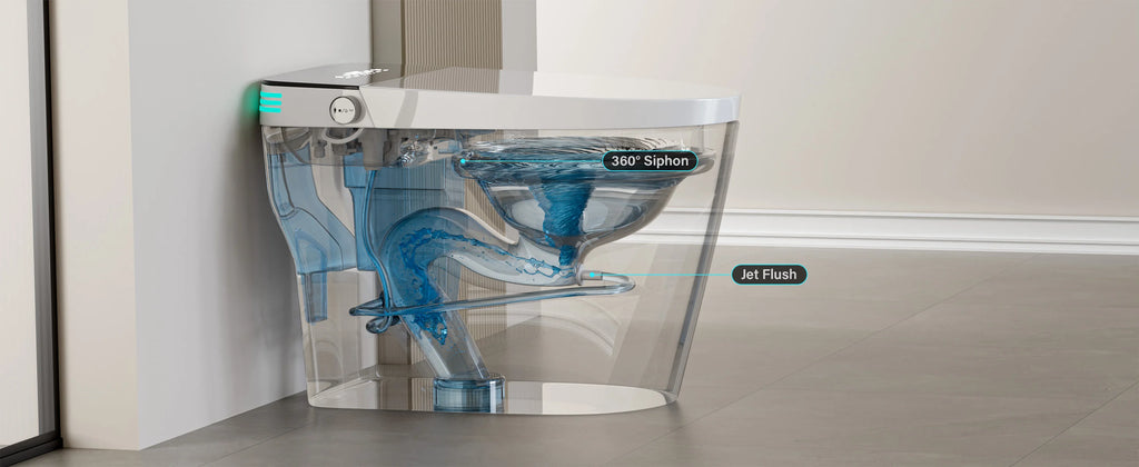 Smart Toilet with Built-in Bidet, AUTO Open/Close,