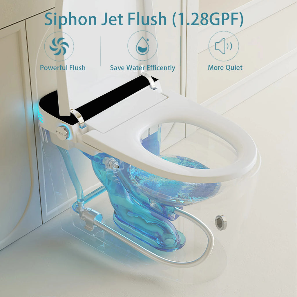 Smart Toilet with Built-in Bidet, AUTO Open/Close,