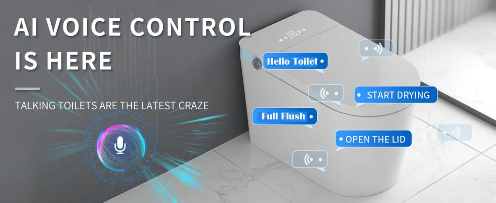 Smart Toilet with Bidet Built In, One Piece Bidet , Voice Control,