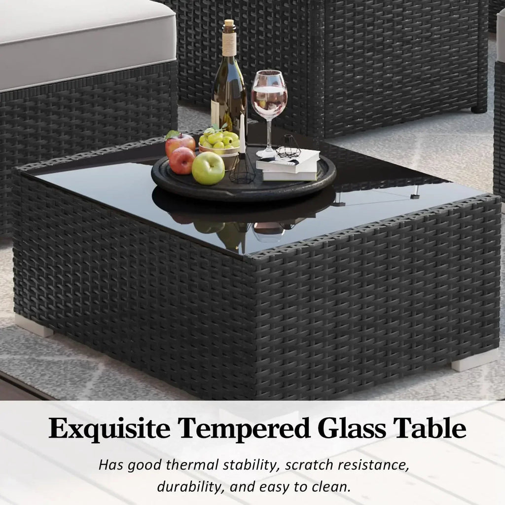 15 Piece Patio Furniture Set with Fire Pit