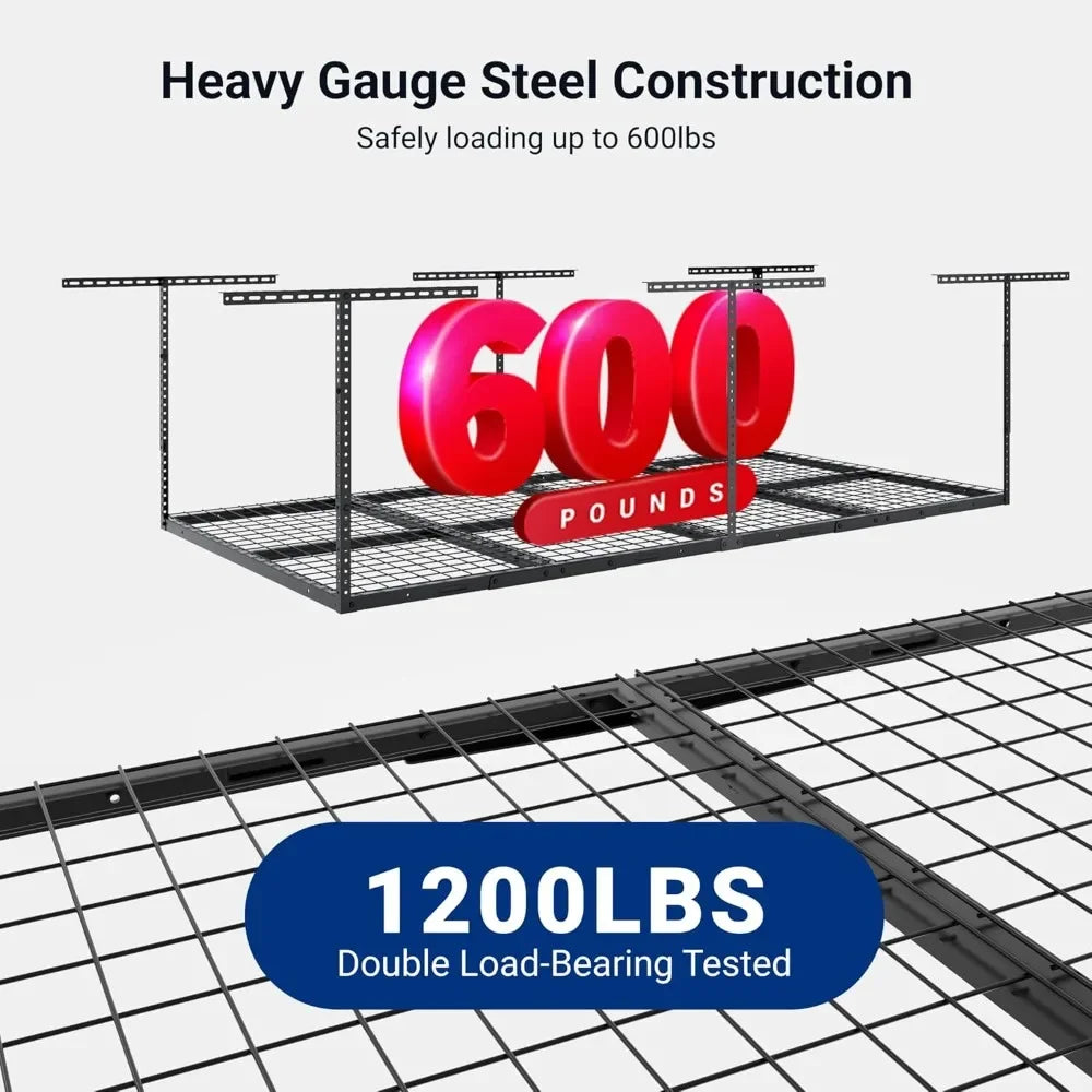 4x8 Overhead Garage Storage Rack, Adjustable