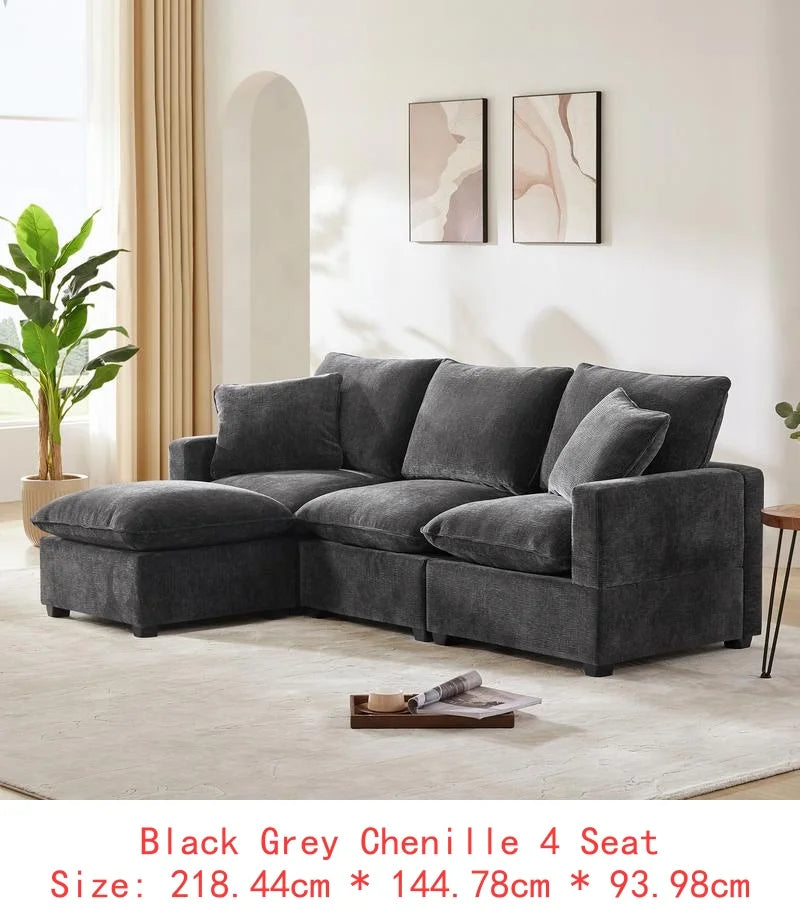 110in 7-Seat Modern U-Shape Modular Sofa Set,