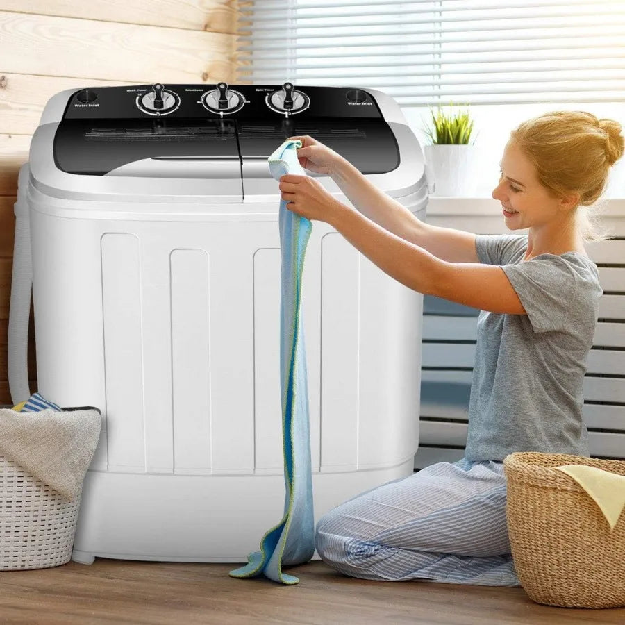 Portable Compact 13 Lbs Mini Twin Tub Washing Machine