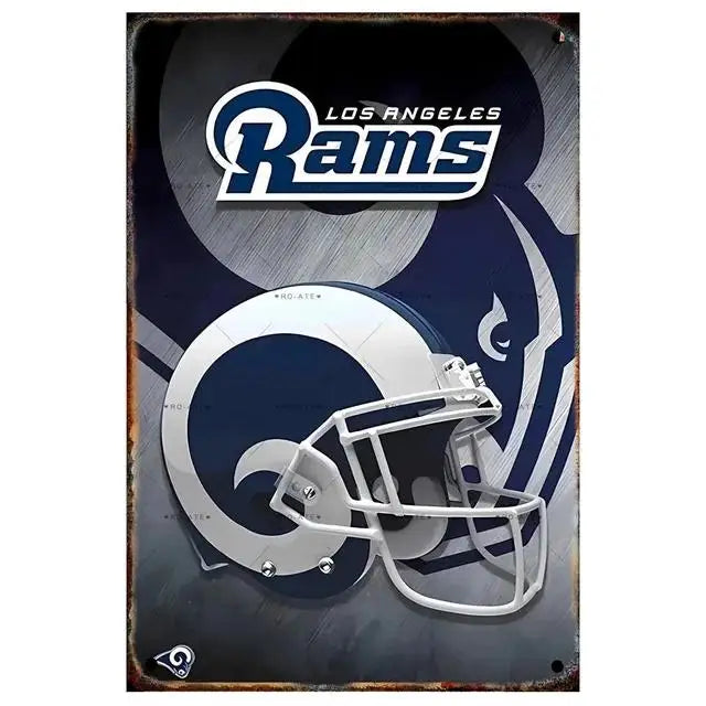 Vintage Football Helmet Metal Tin Sign