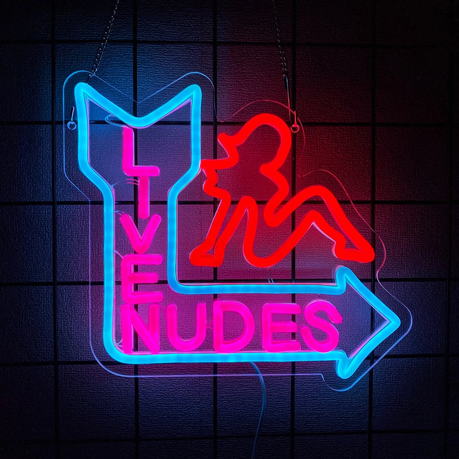 Live Nudes Neon Sign for Wall Décor,