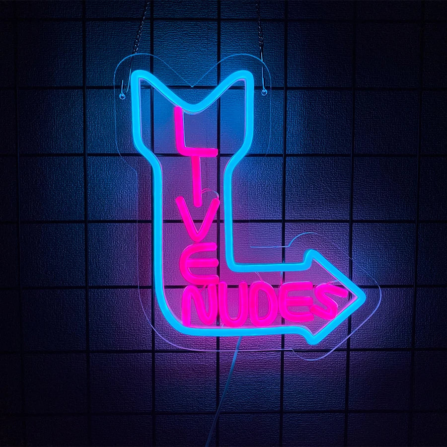 Live Nudes Neon Sign for Wall Décor,
