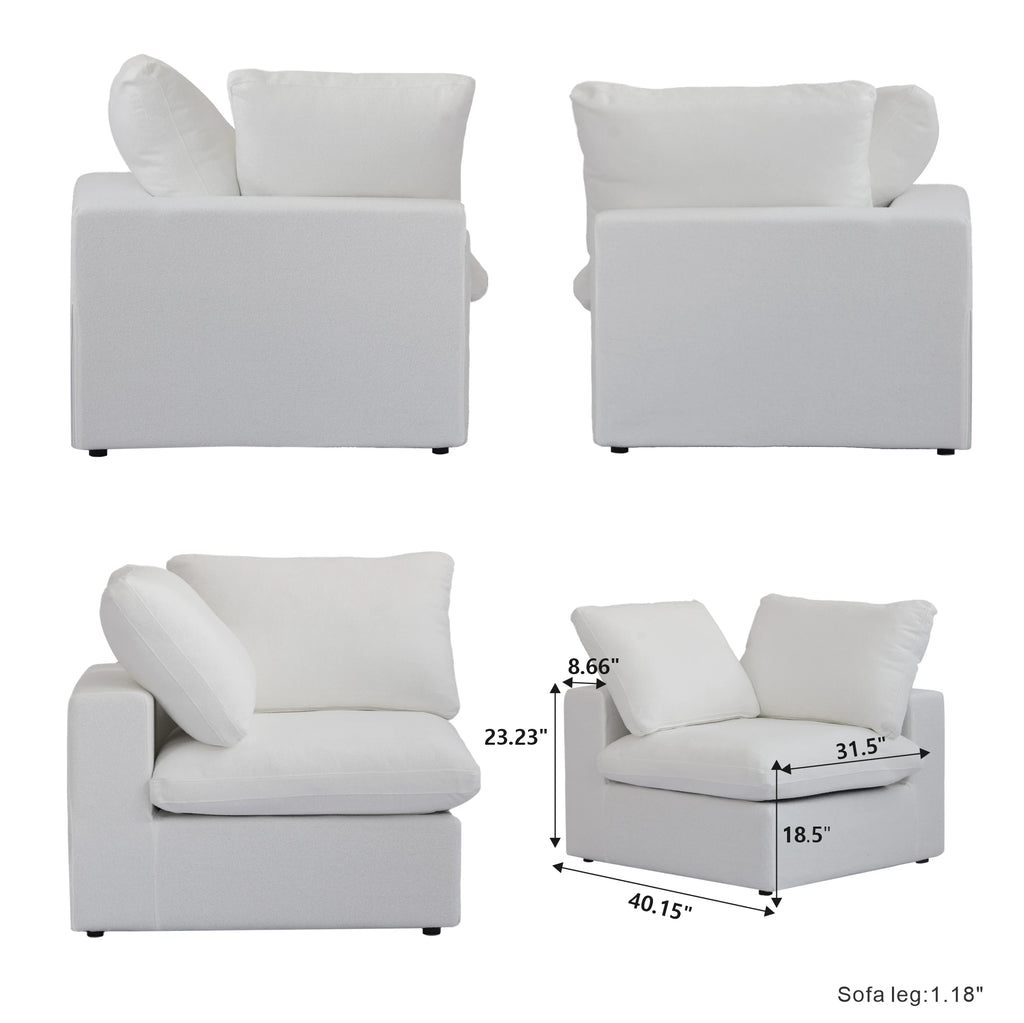 Convertible Cloud Couch 6-Seats U-Shaped Couches