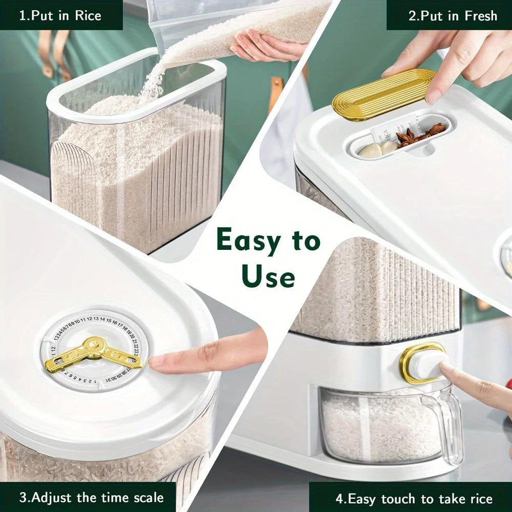 5kg/10kg Rice Dispense Storage Container with Measuring Cup