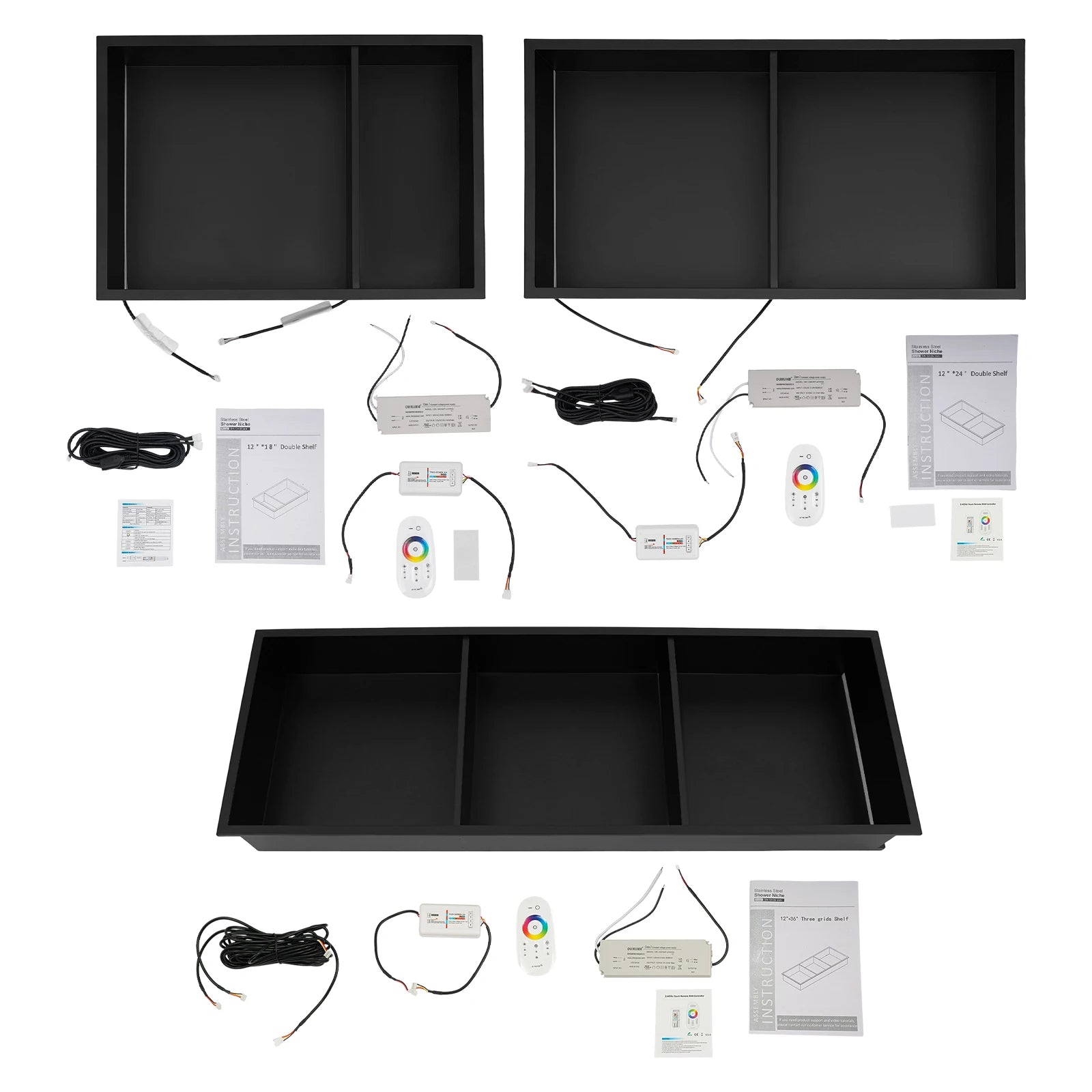 Stainless Steel Recessed Wall Niche with RGB Light