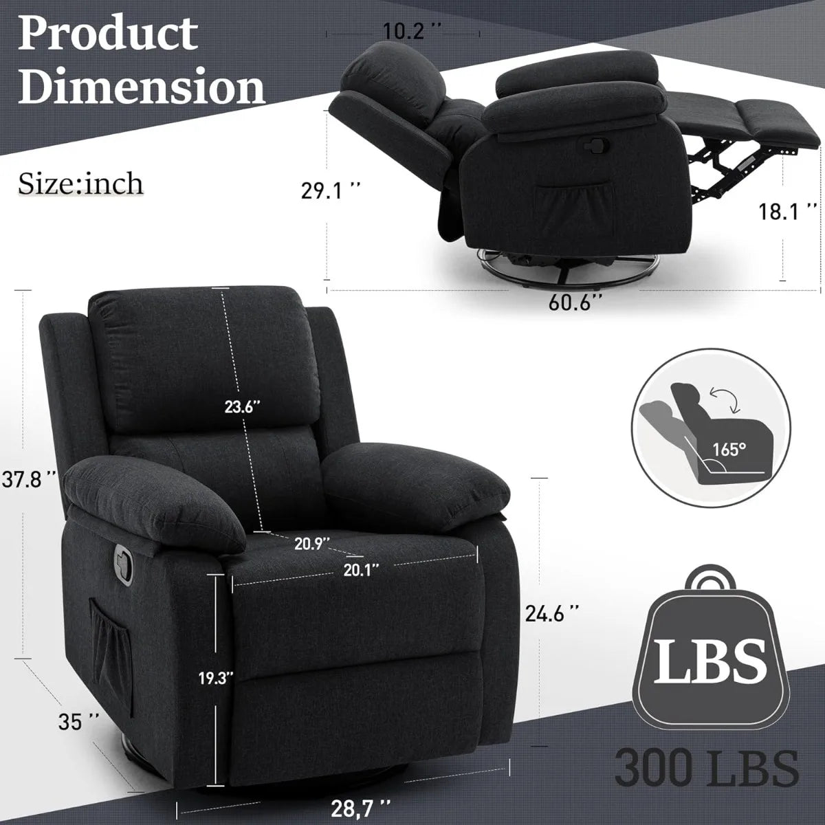 Swivel Rocking Recliner Chair,