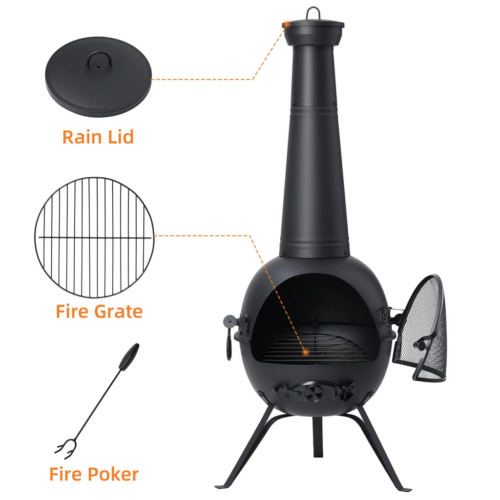 Fire Outdoor Chiminea Fireplace Deck or Patio