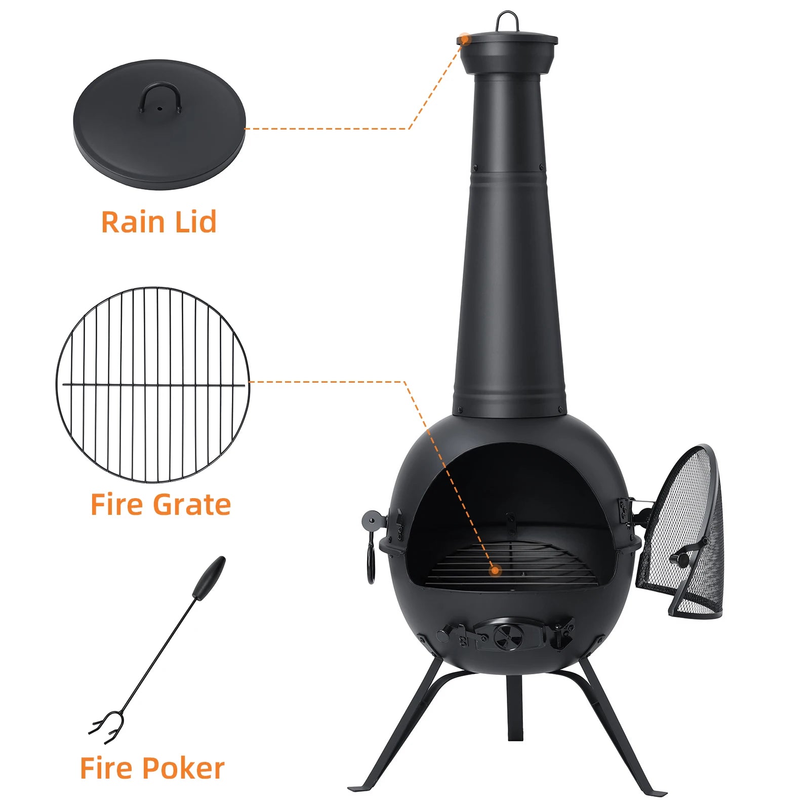 Fire Outdoor Chiminea Fireplace Deck or Patio