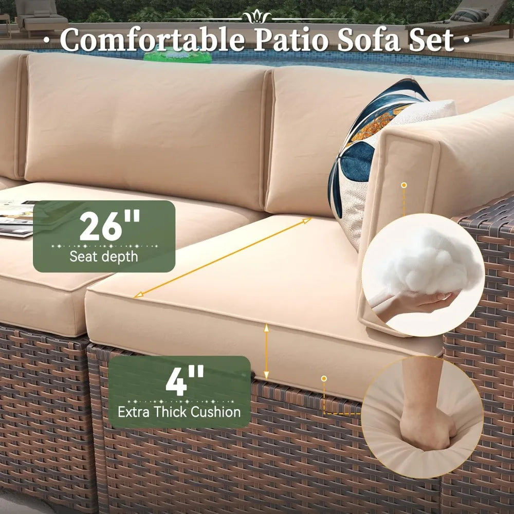 7 Piece Patio  Set  & 44” Fire Pit Table