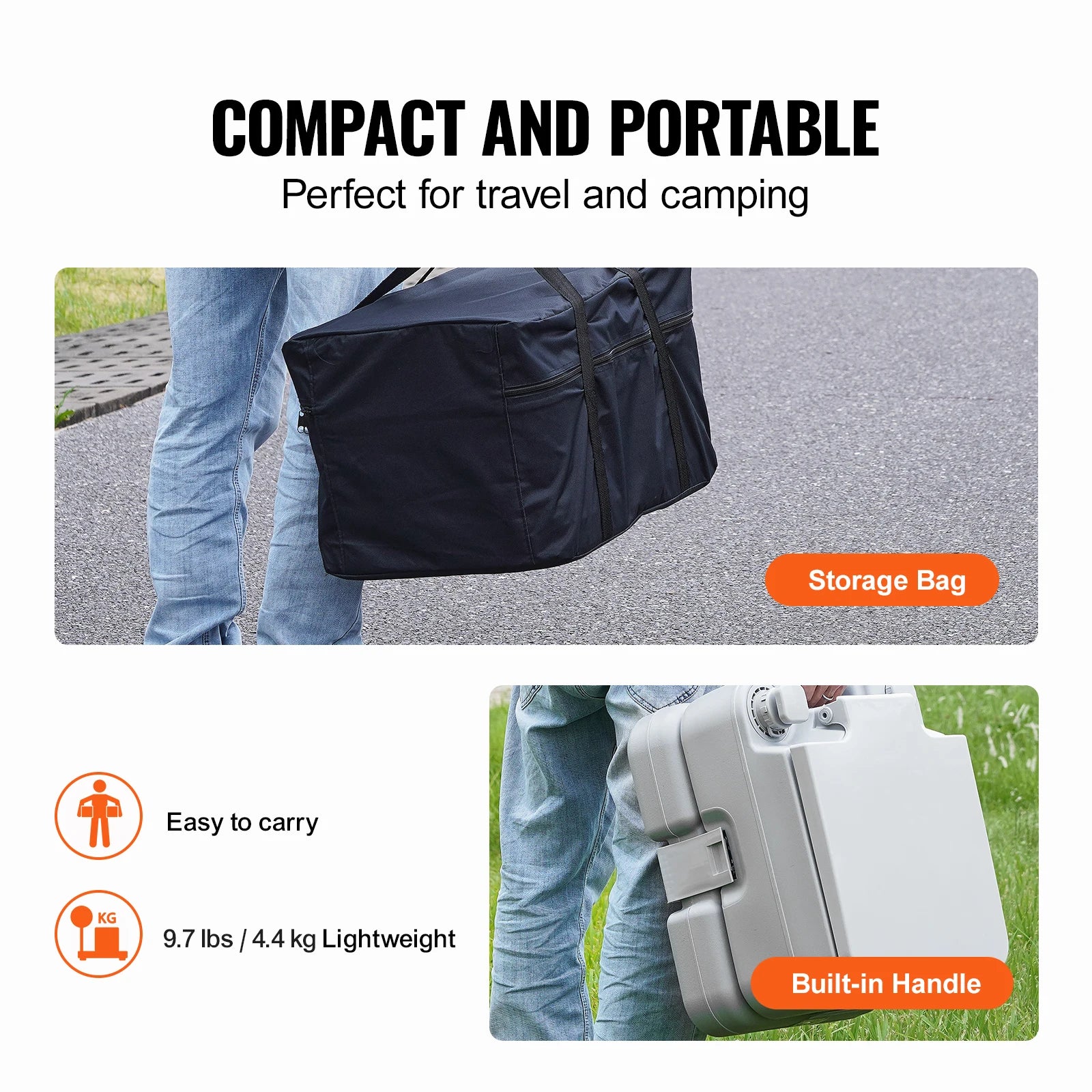 Portable Toilet for Camping Porta Potty Push-Button