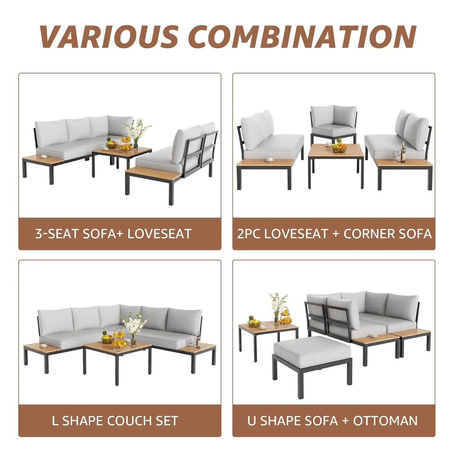 Patio Furniture Sets, L Shape Patio Sectional