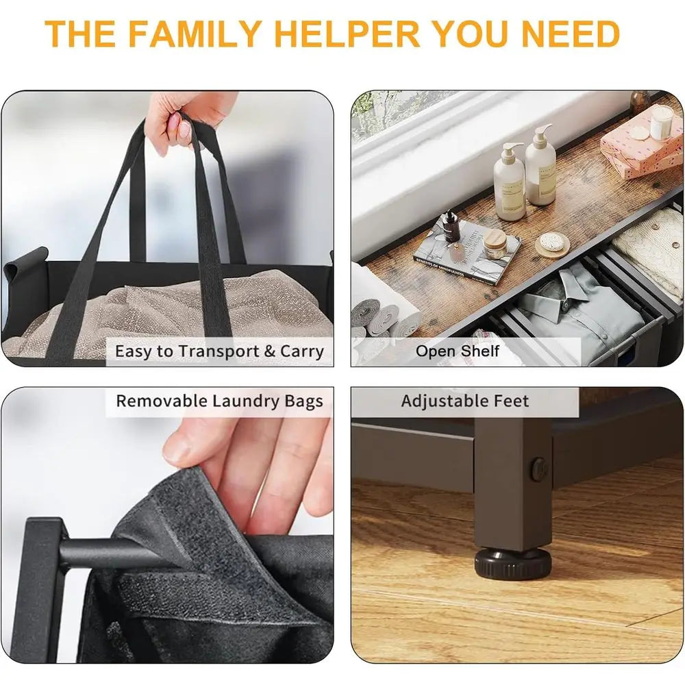 Laundry Hamper with Removable Bags,