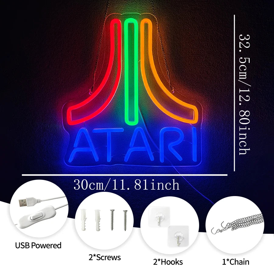 ATARI Neon Sign For Wall Decor