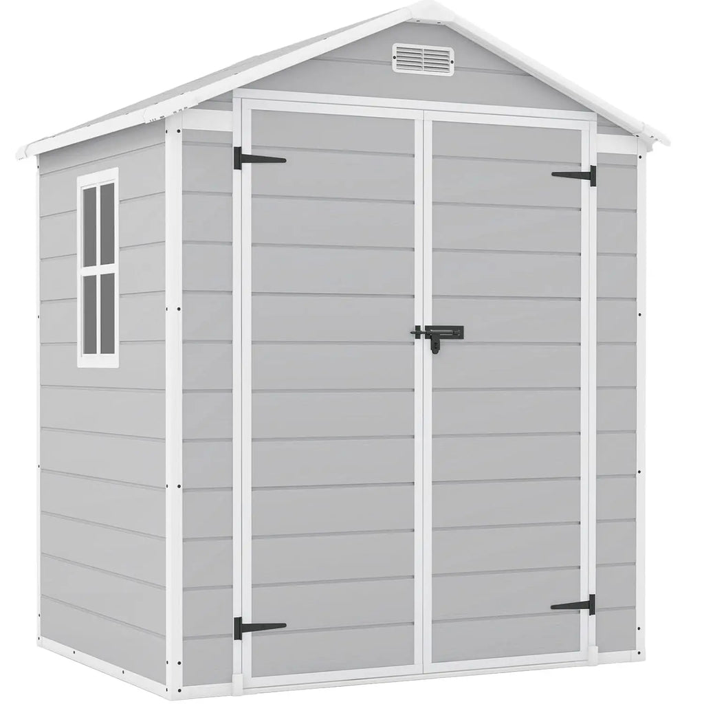 6x4 FT Plastic Outdoor Storage Shed with Floor