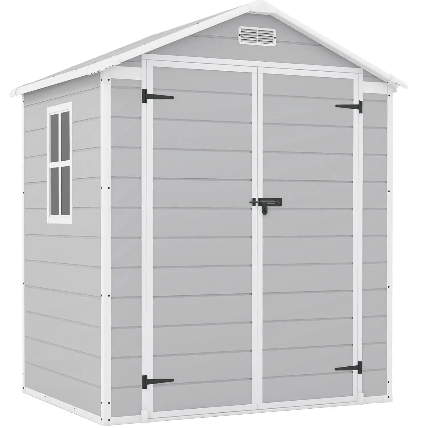6x4 FT Plastic Outdoor Storage Shed with Floor