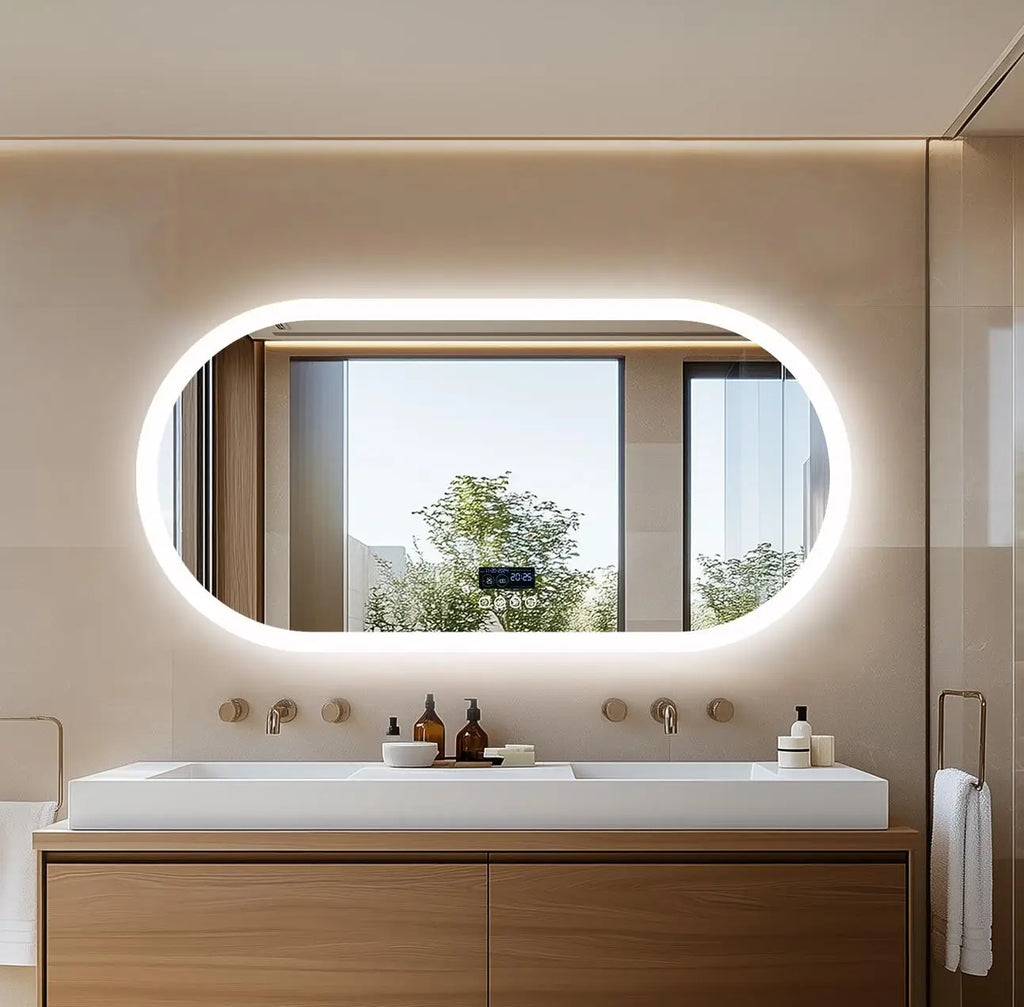 LED Bathroom Mirror, Wall-Mounted with Bluetooth Speaker