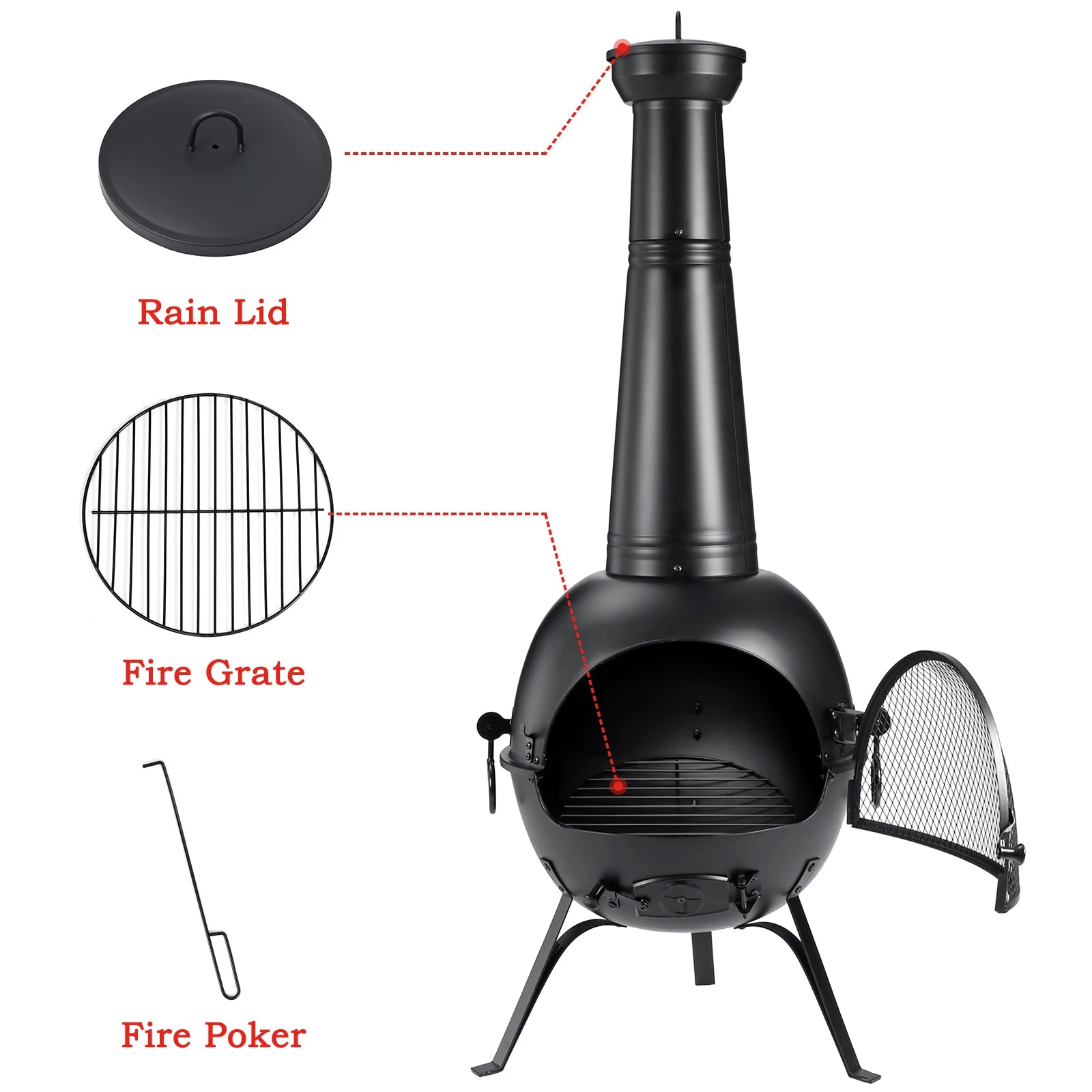 Fire Outdoor Chiminea Fireplace Deck or Patio