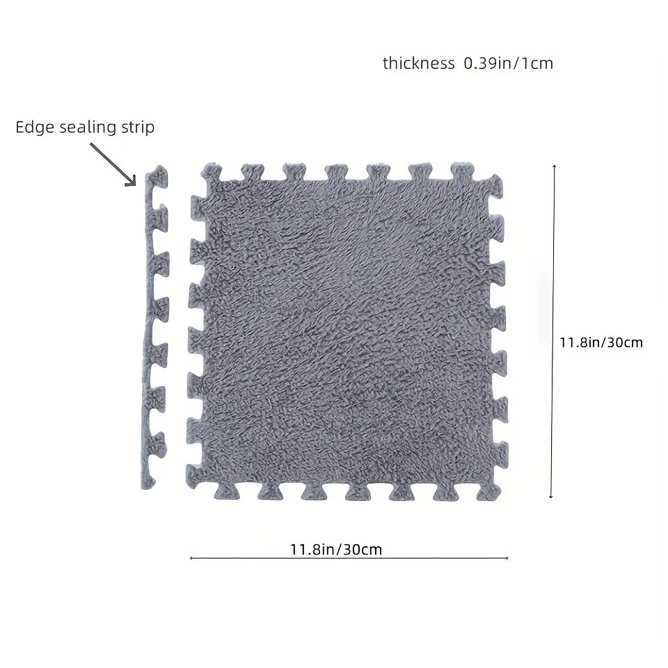 24PCS Solid interlocking foam mat - non slip