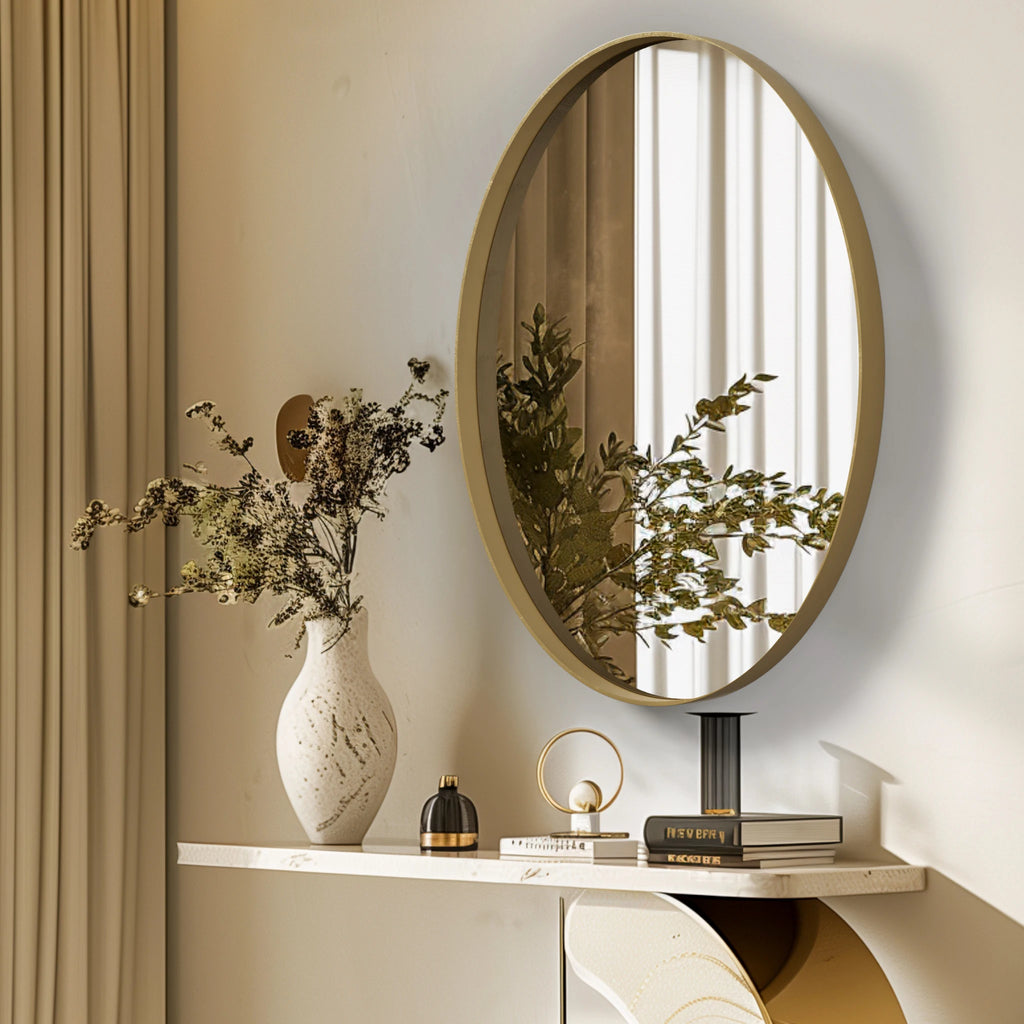 Bathroom, Gold Framed Mirror for Wall