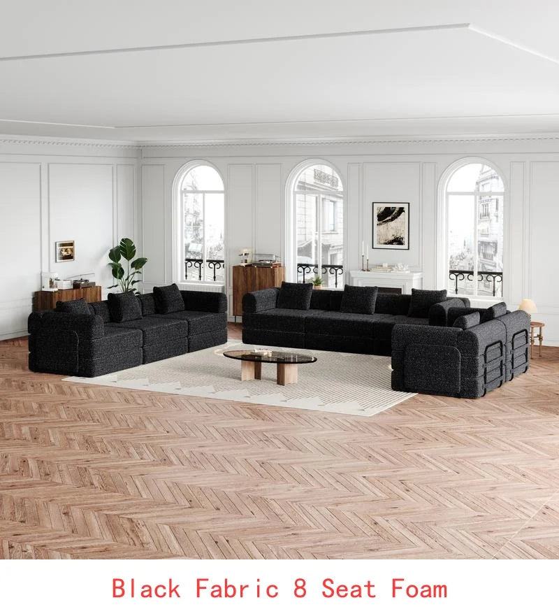 8-Seater Convertible Chenille Sofa Bed
