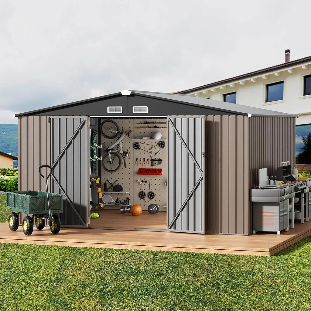 10X12 FT Outdoor Storage Shed, Durable Metal