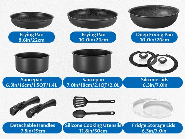 Induction Cookware Set 13 Pieces, Nonstick