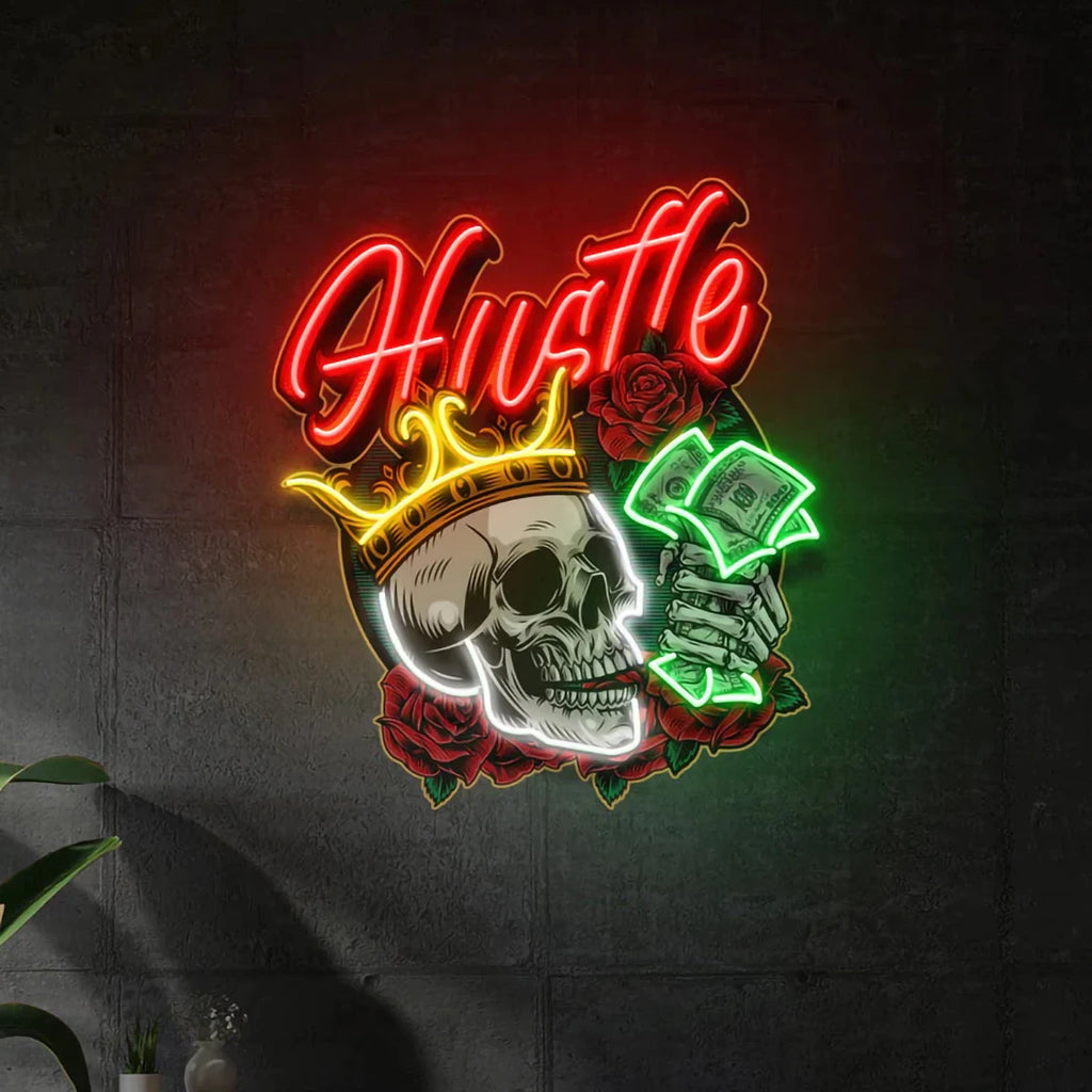 Rich Skull Neon Sign Wall Decor