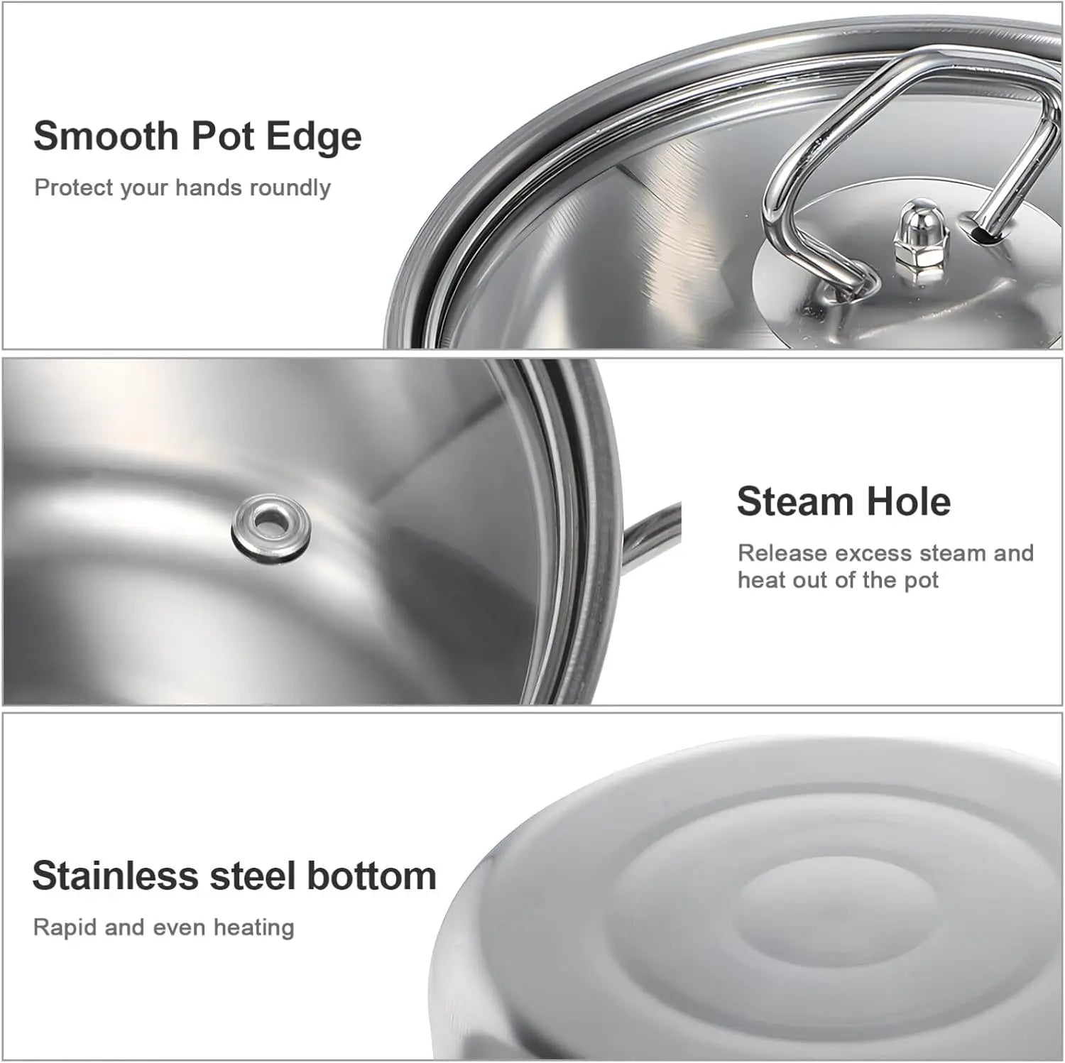 15-Piece Stainless Steel Cookware Set: Non-Stick