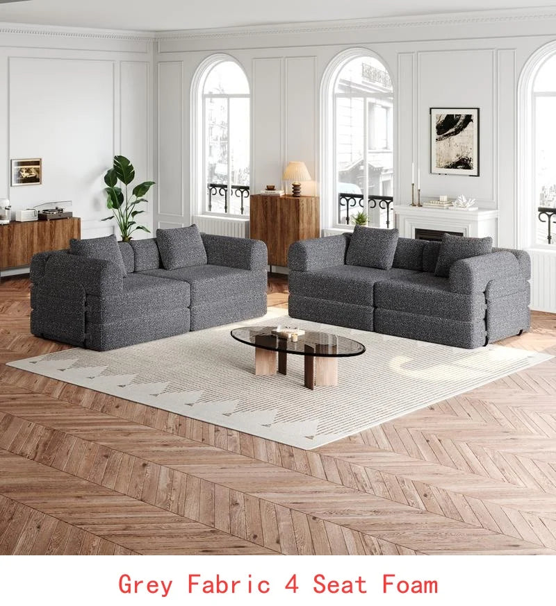 8-Seater Convertible Chenille Sofa Bed