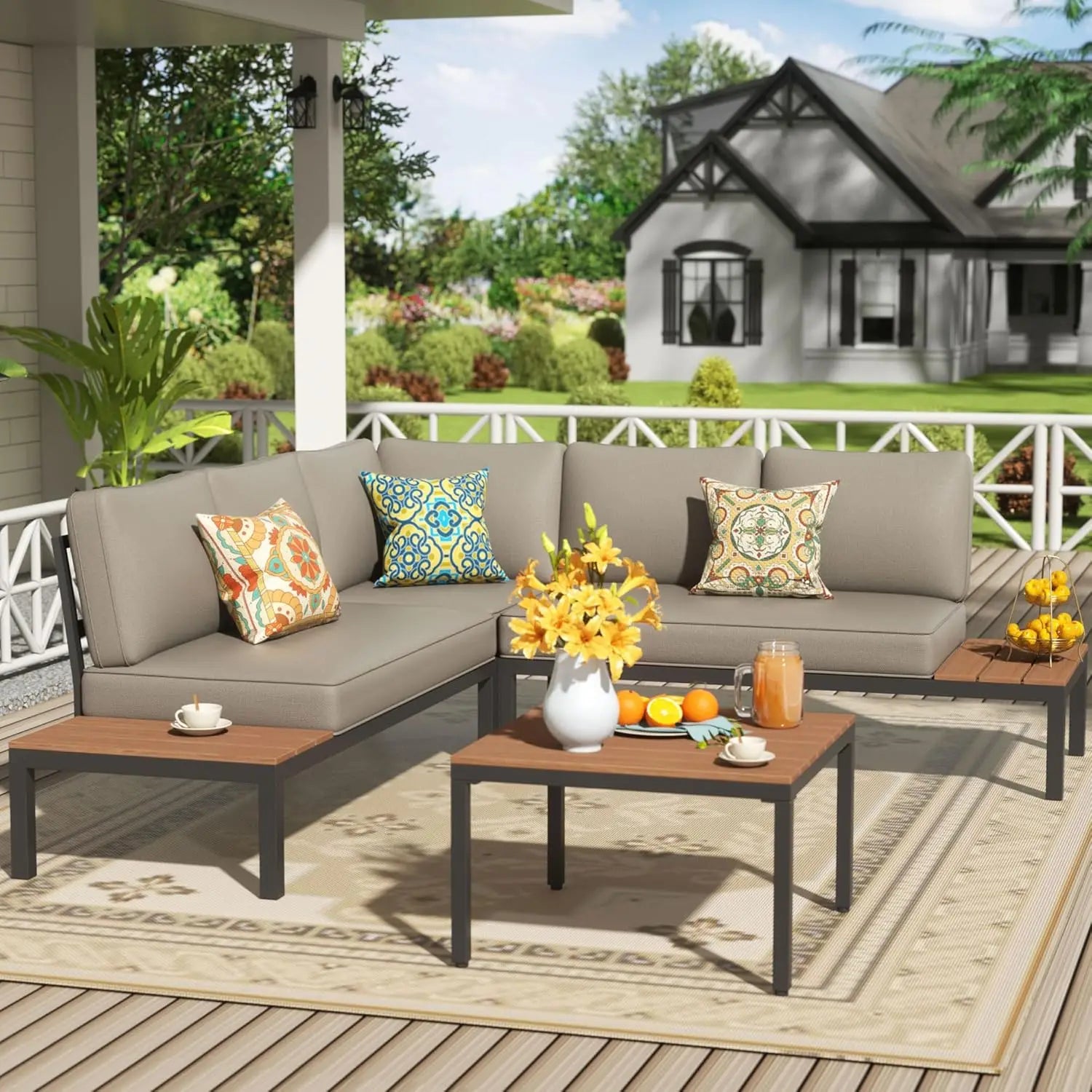 Patio Furniture Sets, L Shape Patio Sectional