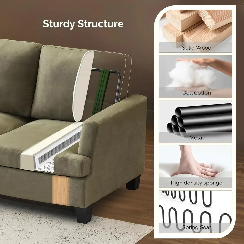 Olive Green 83" Sofa Couches