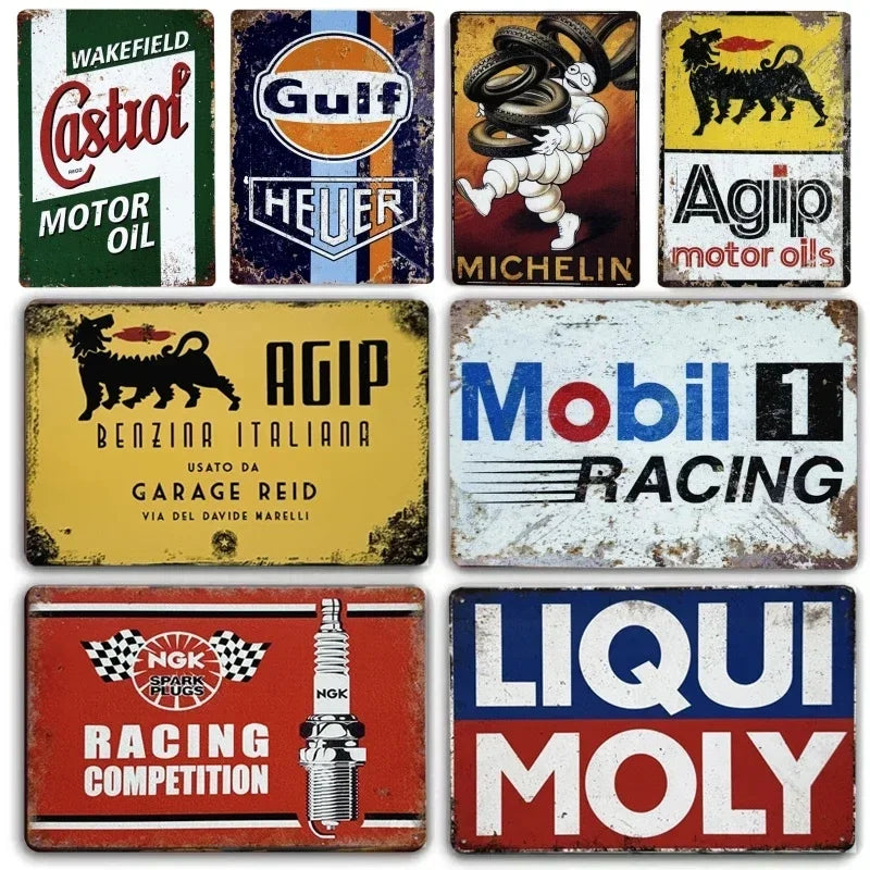 Vintage Motor Oil Gas Car Tin Sign